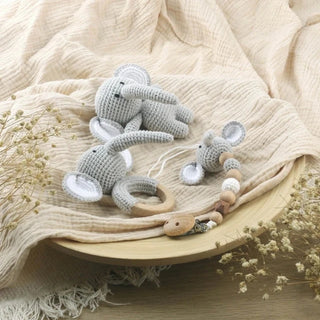 3-elephants-crochet-cotton-wood-ring-doudou-teether-pacifier-clip-baby-natural-safe-toys-gift-set