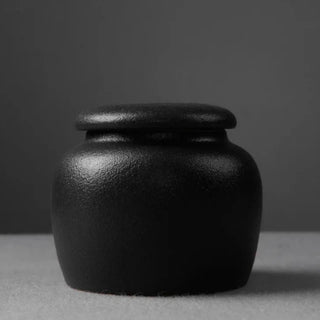 black-textured-ceramic-kitchen-storage-jar-canister-tea-coffee-spices-snacks-container