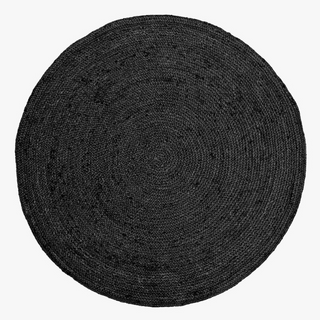 black-hand-made-round-jute-rug-natural-boho-coastal-scandi-contemporary-home-decor