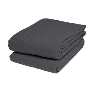 Black-Stone-Washed-Linen-Flat-Sheet-Pillowcases-Natural-Bedding