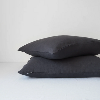 Black-Stone-Washed-Linen-Flat-Sheet-Pillowcases-Natural-Bedding