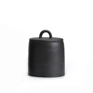 black-japanese-stoneware-ceramic-kitchen-storage-jar-canister-tea-coffee-sugar-spices-snacks-container