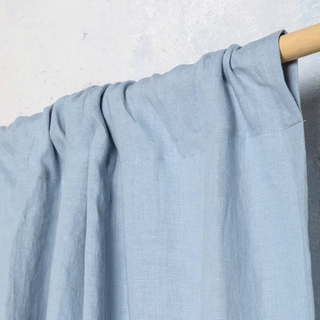 Linen Rod Pocket Curtain / Blue