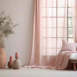 Blush-Pink-Linen-Rod-Pocket-Curtain-Panel-Natural-Home-Decor