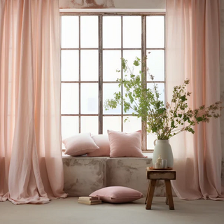 Blush-Pink-Linen-Rod-Pocket-Curtain-Panel-Natural-Home-Decor