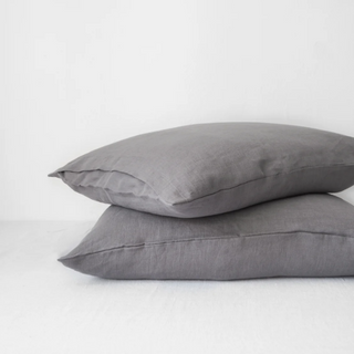 Black-Stone-Washed-Linen-Flat-Sheet-Pillowcases-Natural-Bedding