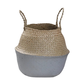 handwoven-natural-and-grey-seagrass-storage-basket-with handles-hanging-basket-pot-planter-natural-