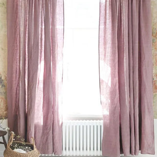 Grey-Purple-Linen-Rod-Pocket-Curtain-Panel-Natural-Home-Decor