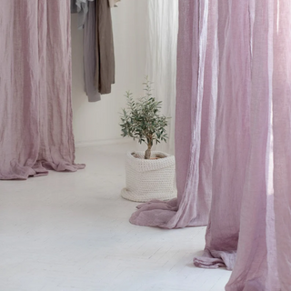 Grey-Purple-Linen-Rod-Pocket-Curtain-Panel-Natural-Home-Decor