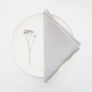 Handmade Linen Table Napkins (2pcs) / Light Grey 40x40cm