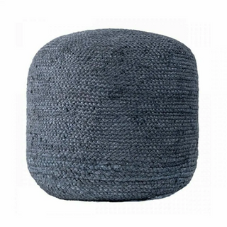 Handwoven Jute Pouf / Grey