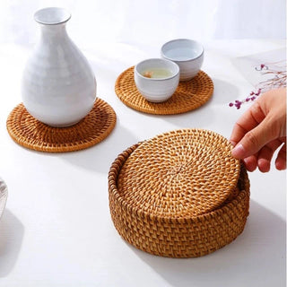 round-handwoven-rattan-coasters-table-placemats-coffee-dining-table-protectors-natural-home-decoration