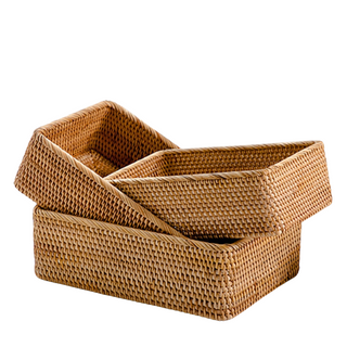 Rectangular-Handwoven-Rattan-Storage-Baskets-Fruit-Bread-Tray-Home-Storage-Organisation