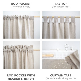 Linen Rod Pocket Curtain / Ash Pink