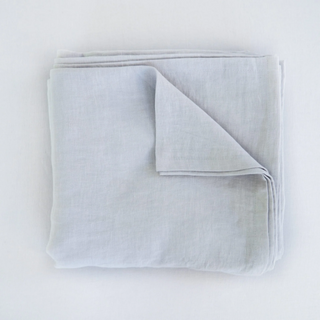 Linen Flat Sheet + 2 Pillowcases / Light Grey