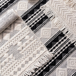 White-Black-Tassel-Moroccan-Kilim-Wool-Rug_Arkaim-Home