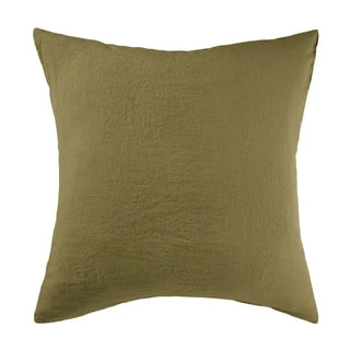 Olive-Green-Square-Stone-Washed-Linen-Pillowcases-Natural-Bedding