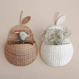 bian-brown-white-pear-shaped-rattan-wicker-wall-hanging-storage-basket-natural-nursery-kids-room-playroom-decor