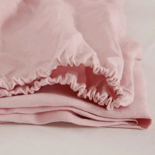 Pink-Fitted-Linen-Sheet-Natural-Bedding