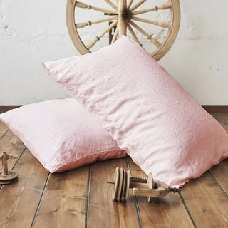 Pink-Standard-Stone-Washed-Linen-Pillowcases-Natural-Bedding