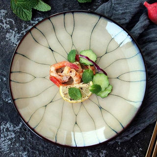 rai-ceramic-kiln-glazed-dinner-plate-handmade-dinnerware-japanese-fusion-cuisine