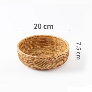 Round-Handwoven-Rattan-Storage-Baskets-Fruit-Bread-Tray-Home-Storage-Organisation