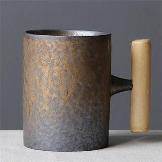 naha-handmade-stoneware-mug-with-wooden-handle-tea-coffee-latte-cup-japanese-creative-wabi-sabi-pottery