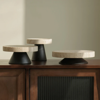 travertine-cedar-wood-round-pedestal-display-trays-high-foot-stand-natural-home-ornament