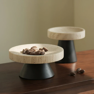 travertine-cedar-wood-round-pedestal-display-trays-high-foot-stand-natural-home-ornament