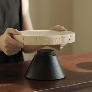 travertine-cedar-wood-round-pedestal-display-trays-high-foot-stand-natural-home-ornament