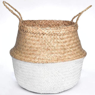 handwoven-natural-and-white-seagrass-storage-basket-with handles-hanging-basket-pot-planter-natural-