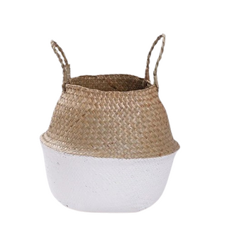 handwoven-natural-and-white-seagrass-storage-basket-with handles-hanging-basket-pot-planter-natural-