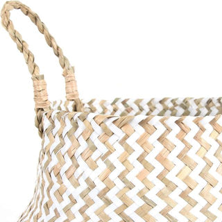 handwoven-natural-and-white-seagrass-storage-basket-with handles-hanging-basket-pot-planter-natural-boho-scandi-home-decor