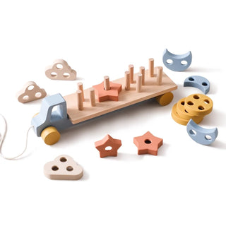 Wooden-Trailer-Truck-Shapes-Puzzle-Montessori-Baby-Toddler-Toy